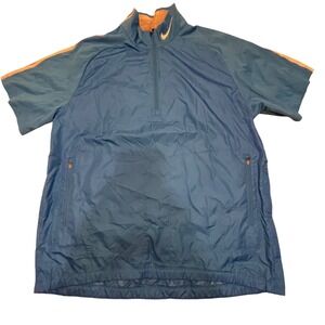 Nike Golf Pullover Windbreaker Short Sleeve Half Zip Blue‎ Mens Large